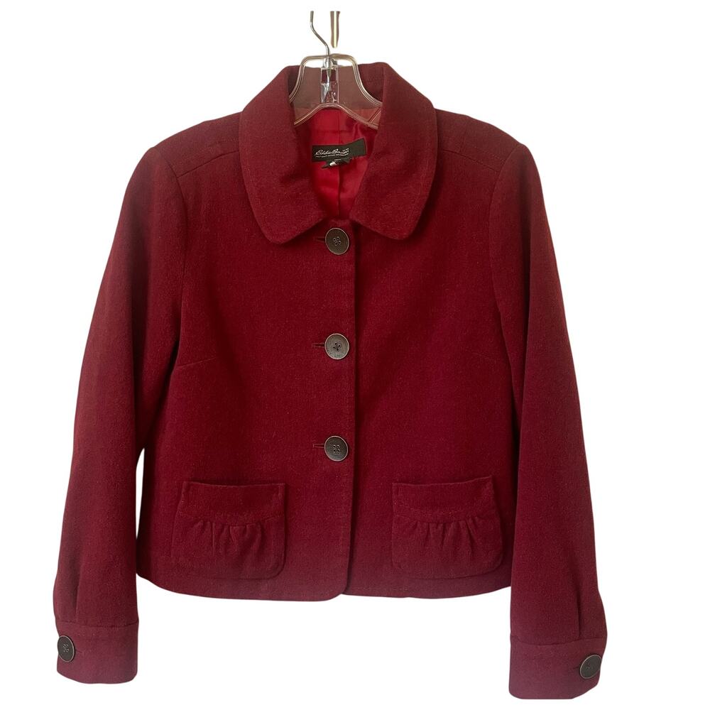 Eddie Bauer Wool Blend Cropped Blazer Sz 4